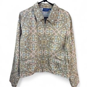 Pendleton 100% Cotton Paisley Print Zip Jacket – Size XL🍂🍁